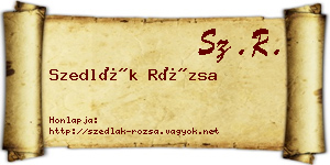 Szedlák Rózsa névjegykártya