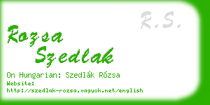 rozsa szedlak business card